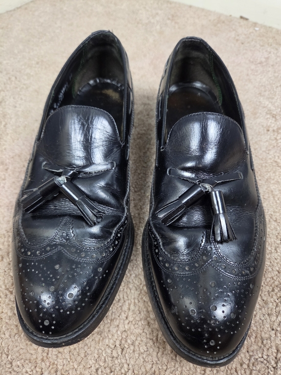Men\'s Black Leather Tassel Loafers